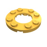 11833 - Plate Round 4 x 4 with 2 x 2 Round Opening - Bright Light Orange