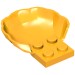 18970 - Bright Light Orange - Animal Body Part, Clam / Scallop Half Shell with 4 Studs