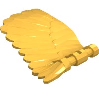 20312 - Creature Body Part, Wing 4 x 7 Right with Feathers and Handles for Clips - Bright Light Orange