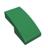 11477 - Slope Curved 2 x 1 No Studs [1/2 Bow] - Green