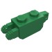 30386 - Green - Hinge Brick 1 x 2 Locking with 1 Finger Vertical End and 2 Fingers Vertical End, 9 Teeth