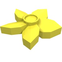 18853 - Plant, Flower with 5 Pointed Petals and Pin - Bright Light Yellow