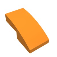11477 - Slope Curved 2 x 1 No Studs [1/2 Bow] - Orange
