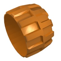 2573 - Wheel Hard Plastic Giant (71mm D. x 47mm) - Orange