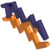 59233pat0003 - Orange - Wave / Lightning Angular, Double with Marbled Dark-Purple Pattern