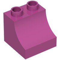 11169 - Duplo Brick 2 x 2 x 1 1/2 with Curve - Magenta