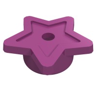 11609 - Tile, Star with Stud Holder, Pin Hole - Magenta
