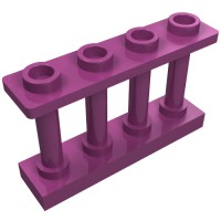 15332 - Fence Spindled 1 x 4 x 2 [4 Top Studs] - Magenta