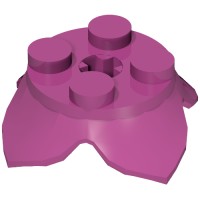 15469 - Plant, Leaves, Round 2 x 2 x 2/3 with + Axle Hole and 4 Leaf Extensions - Magenta