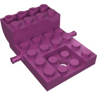 24055 - Vehicle Base, Carriage 4 x 6 x 1 2/3 with Wheel Clip Pins - Magenta