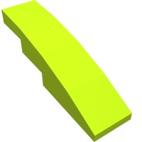 11153 - Slope Curved 4 x 1 No Studs [Stud Holder with Symmetric Ridges] - Lime