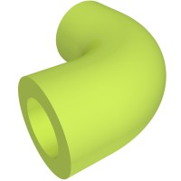 25214 - Brick Round 1 x 1 diameter Tube with 90 Degree Elbow (2 x 2 x 1) and Axle Holes (Crossholes) at each end - Lime