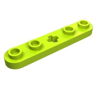 32124 - Technic Plate 1 x 5 with Smooth Ends, 4 Studs and Centre Axle Hole - Lime