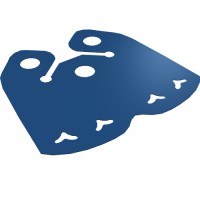 21490 - Neckwear Cape, Short, Curved Bottom, 3 Top Holes and Heart Shaped Holes - Dark Blue