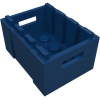 30150 - Box / Crate with Handholds  3 x 4 x 1 2/3 - Dark Blue