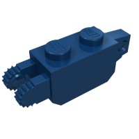 30386 - Hinge Brick 1 x 2 Locking with 1 Finger Vertical End and 2 Fingers Vertical End, 9 Teeth - Dark Blue