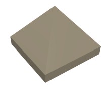 22388 - Slope 45Â° 1 x 1 x 2/3 Quadruple Convex [Pyramid] - Dark Tan