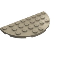 22888 - Plate Round Half 4 x 8 - Dark Tan