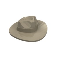 61506 - Hat Wide Brim, Outback Style with Wide Belt, Buckle (Fedora) - Dark Tan