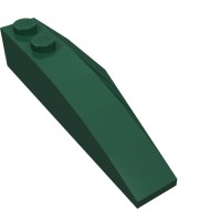 41748 - Wedge Curved 6 x 2 Left, Inner Ridges - Dark Green