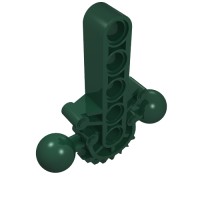 47306 - Large Figure Skeletal, Torso with Beam, 2 Ball Joints, and 7 Tooth Half Gear - Dark Green