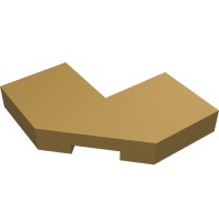 27263 - Tile Special 2 x 2 Corner with Cut Corner - Facet - Pearl Gold