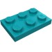 3021 - Plate 2 x 3 - Dark Turquoise