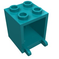 4345b - Box 2 x 2 x 2 [Hollow Studs] - Dark Turquoise