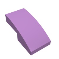 11477 - Slope Curved 2 x 1 No Studs [1/2 Bow] - Medium Lavender