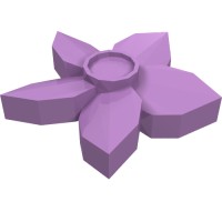 18853 - Plant, Flower with 5 Pointed Petals and Pin - Medium Lavender