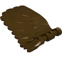 20312 - Creature Body Part, Wing 4 x 7 Right with Feathers and Handles for Clips - Dark Brown