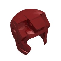 10907 - Helmet Space with Open Face Rounded, Top Hinge - Dark Red