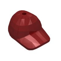 11303 - Hat / Cap Short Curved Bill with Seams and Hole on Top - Dark Red
