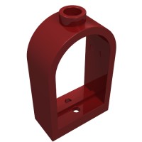 30044 - Window 1 x 2 x 2 2/3 with Rounded Top - Dark Red