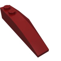 41748 - Wedge Curved 6 x 2 Left, Inner Ridges - Dark Red