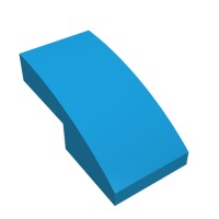11477 - Slope Curved 2 x 1 No Studs [1/2 Bow] - Dark Azure