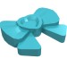 11618 - Headwear Accessory Bow with Heart, Long Ribbon and Pin - Medium Azure