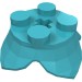 15469 - Plant, Leaves, Round 2 x 2 x 2/3 with + Axle Hole and 4 Leaf Extensions - Medium Azure