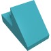 15672 - Slope 45Â° 2 x 1 with 2/3 Cutout [New Version] - Medium Azure