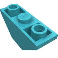 18759 - Slope Inverted 45Â° 3 x 1 Double with 2 Blocked Open Studs - Medium Azure