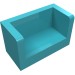 23969 - Medium Azure - Panel 1 x 2 x 1 with Rounded Corners and 2 Sides