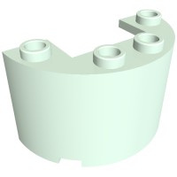 24593 - Cylinder Half 2 x 4 x 2 with 1 x 2 Cutout - Light Aqua