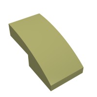 11477 - Slope Curved 2 x 1 No Studs [1/2 Bow] - Olive Green