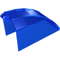30649 - Windscreen 8 x 4 x 5 Curved with 2 Fingers - Trans-Dark Blue