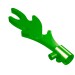 6126a - Trans-Green - Wave / Flame Rounded with Base Pegs