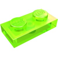 3023 - Plate 1 x 2 - Trans-Bright Green