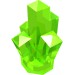30385 - Trans-Bright Green - Rock 1 x 1 Crystal 5 Point