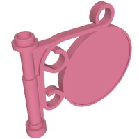 2038 - Road Sign Round on Pole [Fabuland] - Medium Dark Pink