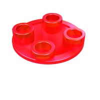 2654 - Plate Round 2 x 2 with Rounded Bottom [Boat Stud] - Trans-Red