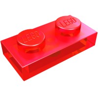 3023 - Plate 1 x 2 - Trans-Red